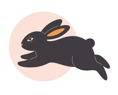 Cute rabbit. Year of the Rabbit. Mid autumn festival. Chinese horoscope. Иллюстрация