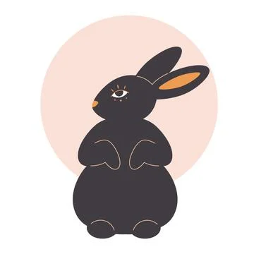 Cute rabbit. Year of the Rabbit. Mid autumn festival. Chinese horoscope. Ilustração Stock