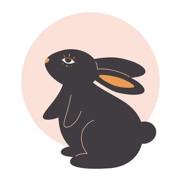 Cute rabbit. Year of the Rabbit. Mid autumn festival. Chinese horoscope. Stock Illustration