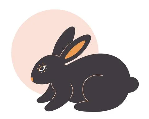 Cute rabbit. Year of the Rabbit. Mid autumn festival. Chinese horoscope. Иллюстрация