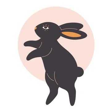 Cute rabbit. Year of the Rabbit. Mid autumn festival. Chinese horoscope. 스톡 일러스트