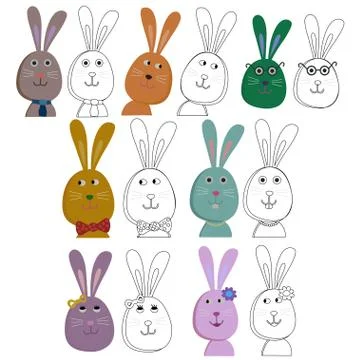 Cute rabbits Stock Illustration