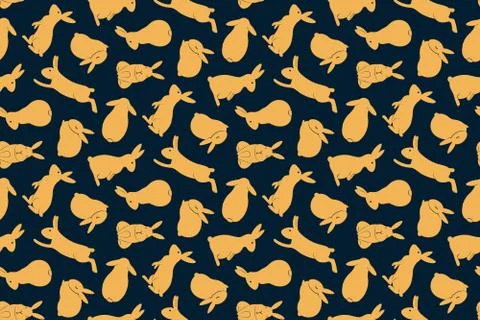 Cute rabbits seamless pattern Illustrazione stock