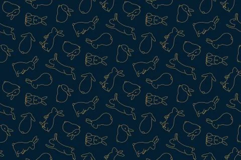 Cute rabbits seamless pattern Stock Illustration