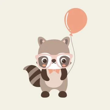Cute Raccoon - Vector Stock Illustration