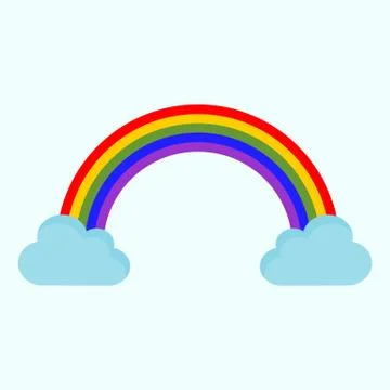 Cute Rainbow Cloud Drawing Illustration Graphic Stock Illustration