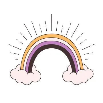 Cute rainbow. Non binary flag colors rainbow. Love is love. Romantic, love 스톡 일러스트