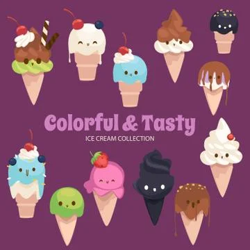 Cute Rainbow Objects Collection Stock Illustration