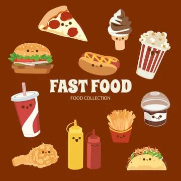 Cute Rainbow Objects Collection Stock Illustration