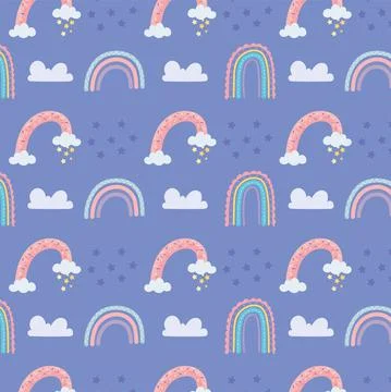 Cute rainbow pattern Illustrazione stock