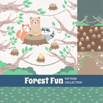 Cute Rainbow Seamless Texture Pattern Collection Stock Illustration