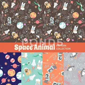 Cute Rainbow Seamless Texture Pattern Collection Stock Illustration