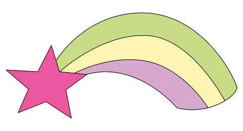 Cute rainbow with star vector illustration Stock Illustration