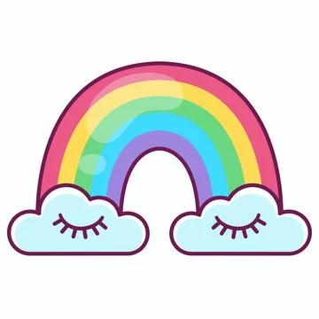 Cute rainbow. Sweet dreams. Vector illustration Illustrazione stock