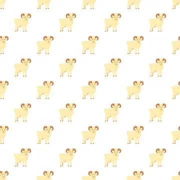 Cute ram sheep seamless pattern design for printing Stock Illustration
