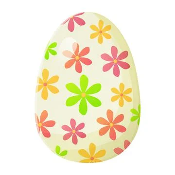Cute realistic Easter egg painted with with flowers pattern. Can be used as e Stockillustratie