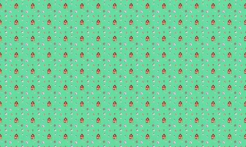 Cute red and brown ladybugs on green leaves pattern Stock Illustration
