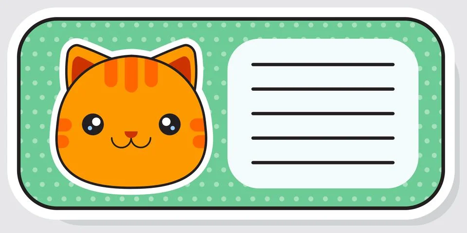 Cute red cat. Vector sticker. Notepad sticker. Vector illustration Illustrazione stock