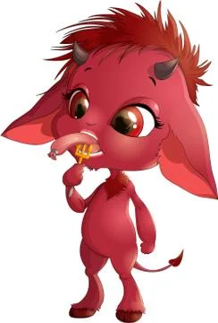 Cute red devil Stock Illustration