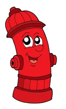 Cute red fire hydrant Stock Illustration