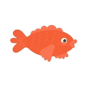 Cute red fish. Vector cartoon illustration. 스톡 일러스트