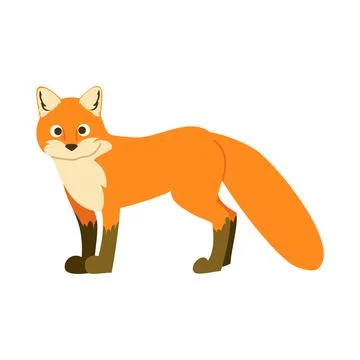 Cute Red Fox Cartoon Character Vector Stock Illustration
