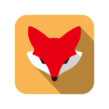 Cute Red Fox, cartoon flat icon design Stock Illustration