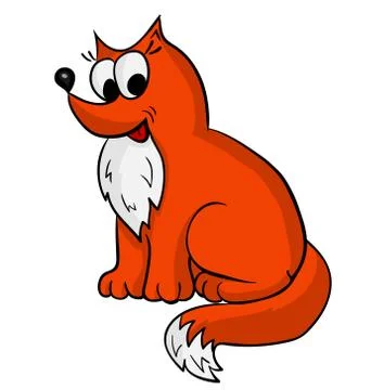 Cute red fox cartoon Stock Illustration