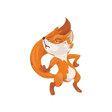 Cute red fox refuse to dancing with other person Stock Illustration