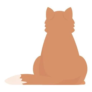Cute red fox sitting showing back minimalist illustration Stock Illustration