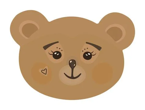 Cute red ginger bear muzzle Stock Illustration