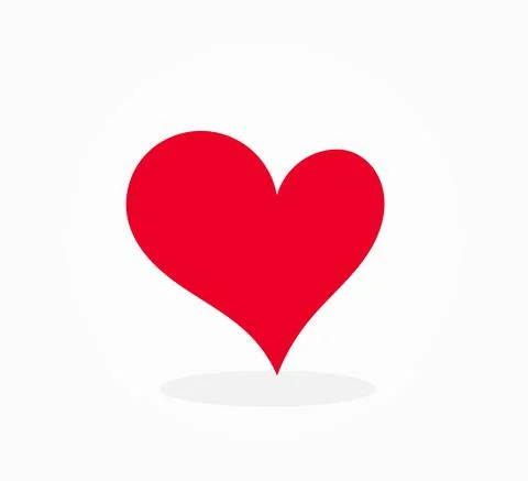 Cute red heart icon. Vector illustration. Stock Illustration