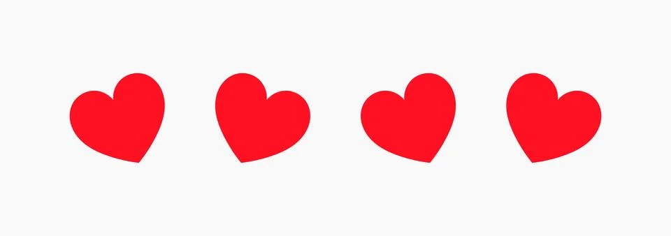Cute red hearts border. Vector illustration. Stock Illustration