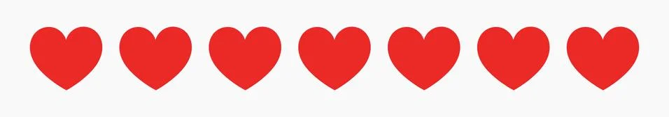 Cute red hearts border. Vector illustration. Stock Illustration