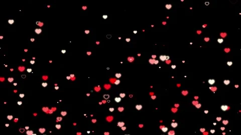 Cute Red Hearts going up black Screen 2 Stock Footage 274309370