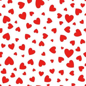 Cute red hearts seamless vector pattern. Valentines day background made of tiny Stock Illustration
