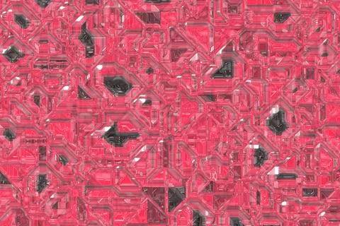 Cute red hi-tech digital template computer graphics backdrop illustration Stock Illustration