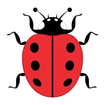 Cute Red Ladybug with Black Spots and Antennae Vector Illustration Stock Illustration