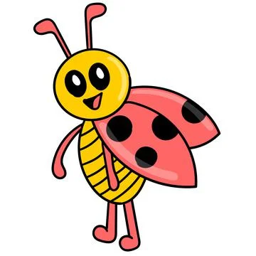 Cute red ladybug insect Illustrazione stock