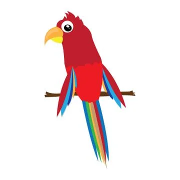 Cute red macaw イラスト素材