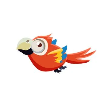 Cute Red Macaw Parrot Illustrazione stock