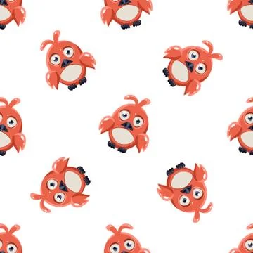 Cute Red Macaw Seamless Pattern Stock Illustration