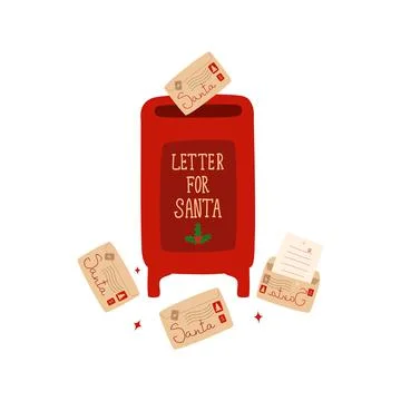 Cute red mailbox Stock Illustration