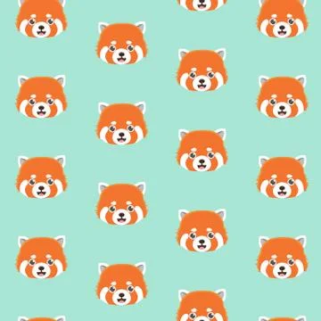 Cute red panda pattern. Stock Illustration