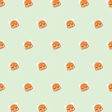 Cute red panda pattern. Illustrazione stock