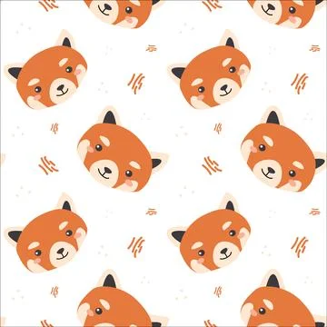 Cute red panda pattern for kids and animal lovers - perfect for fabric and gift Stock Illustration