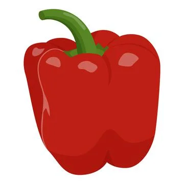 Cute red pepper isolated on white background. Flat vector illustration Stock Illustration