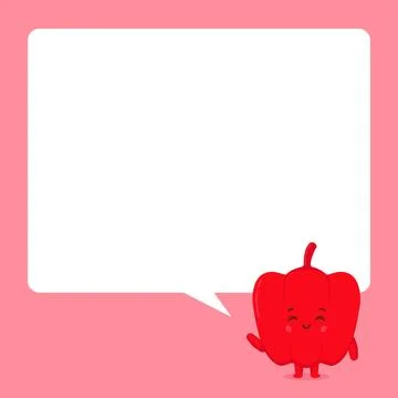 Cute Red Peppers with Speech Bubbles Stock Illustration