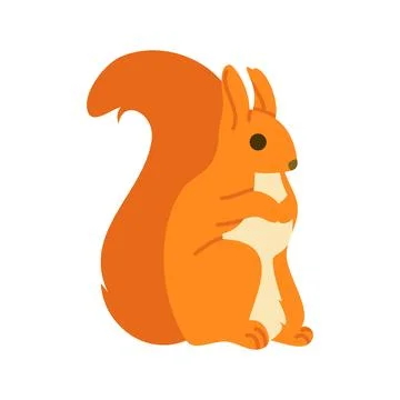 Cute Red Squirrel Cartoon Vector Illustration Illustrazione stock