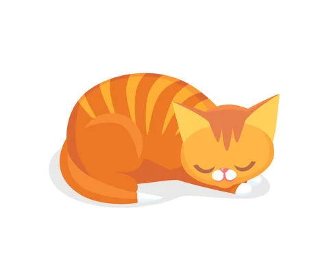 Cute red tabby striped ginger cat character Illustrazione stock